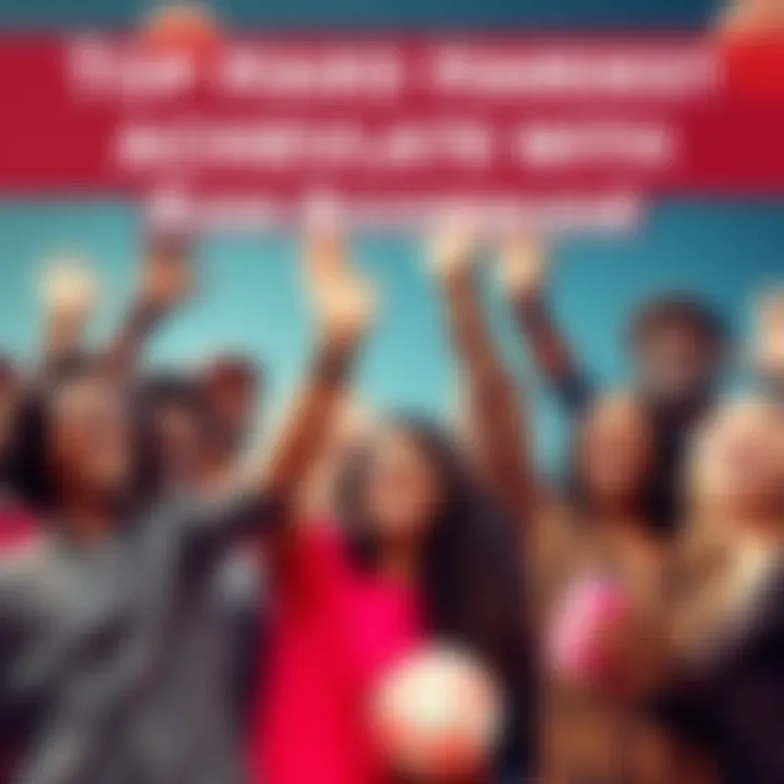 A group of diverse people joyfully celebrating their personal achievements with smiles and high fives, symbolizing success and determination.