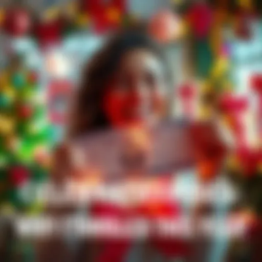 A person joyfully holding a paycheck with a big smile, surrounded by festive decorations, symbolizing financial success and happiness.