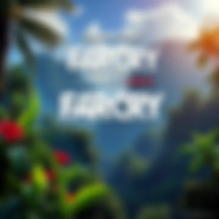 Celebrating Far Cry Game A vibrant scene depicting a jungle landscape with adventure elements, symbolizing the thrilling experience of the Far Cry game.
