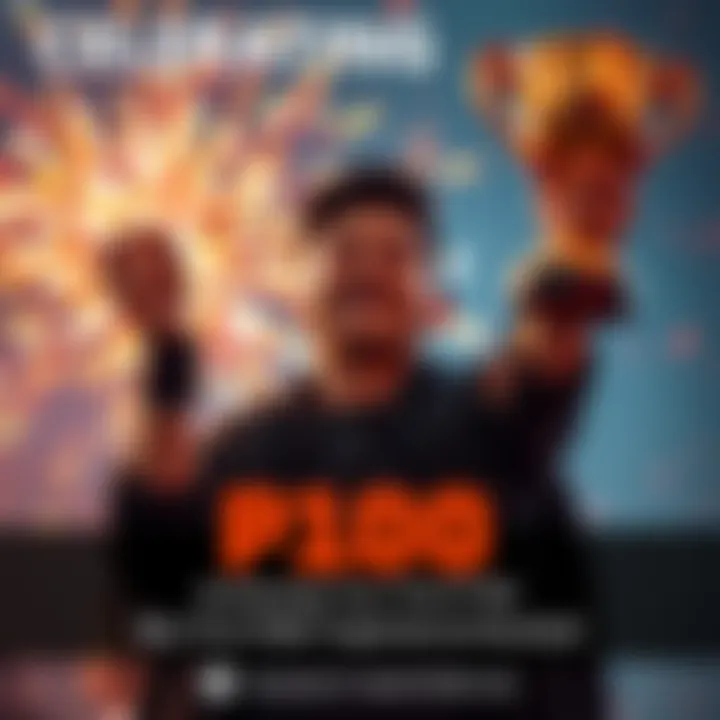 Celebrating P100 Milestone A person joyfully celebrating their first P100 achievement with excitement and a trophy in hand.