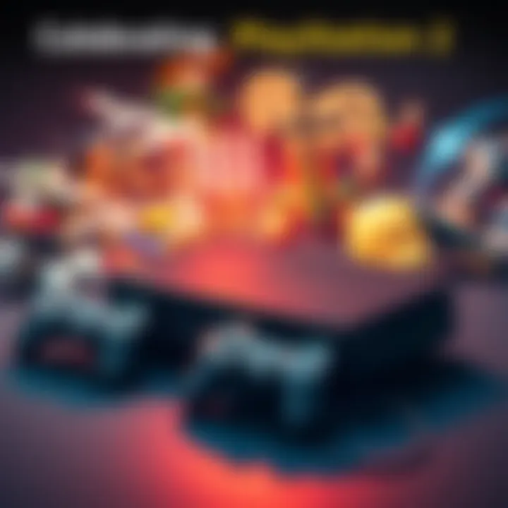 A collage of classic PlayStation 2 games and the console celebrating its anniversary