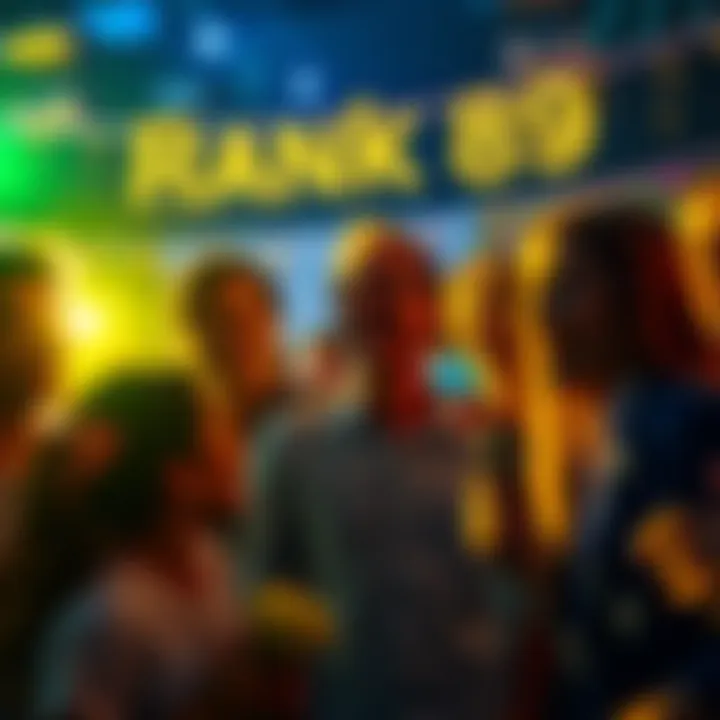 Group of people happily discussing and celebrating the excitement around Rank 89