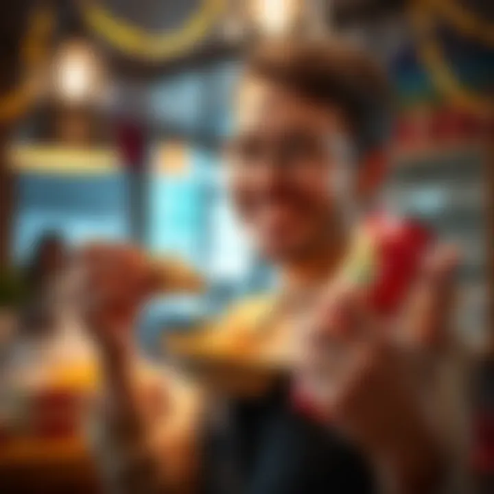 A person holding a healthy snack, smiling and looking proud after 90 days of overcoming snack food addiction.