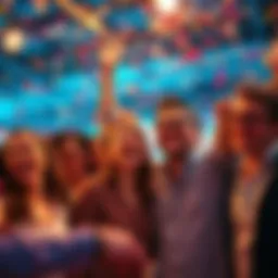 Celebrating Together People joyfully celebrating a favorite set with smiles and confetti in the air