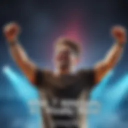 A person joyfully celebrating after achieving their goal, with hands raised in victory and a big smile.