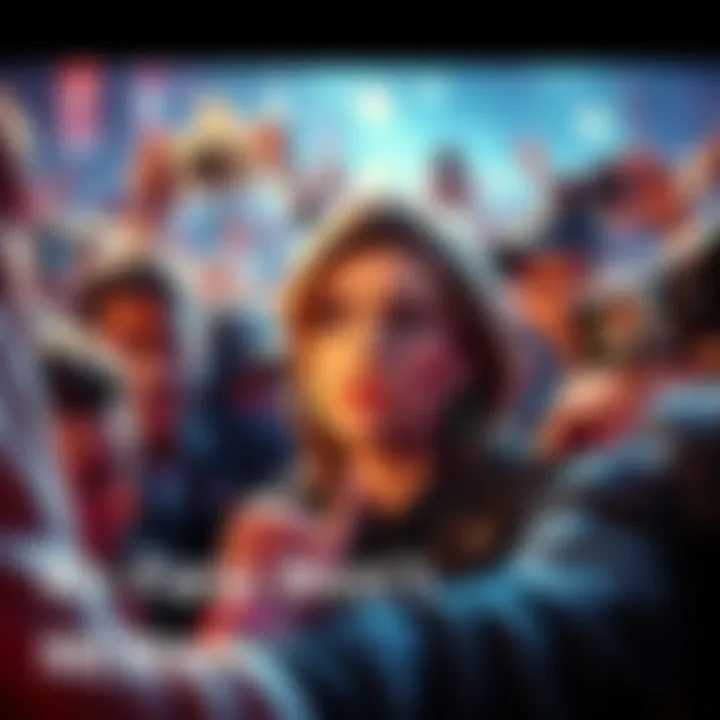 A celebrity looks overwhelmed and frustrated as fans surround them, trying to get their attention.