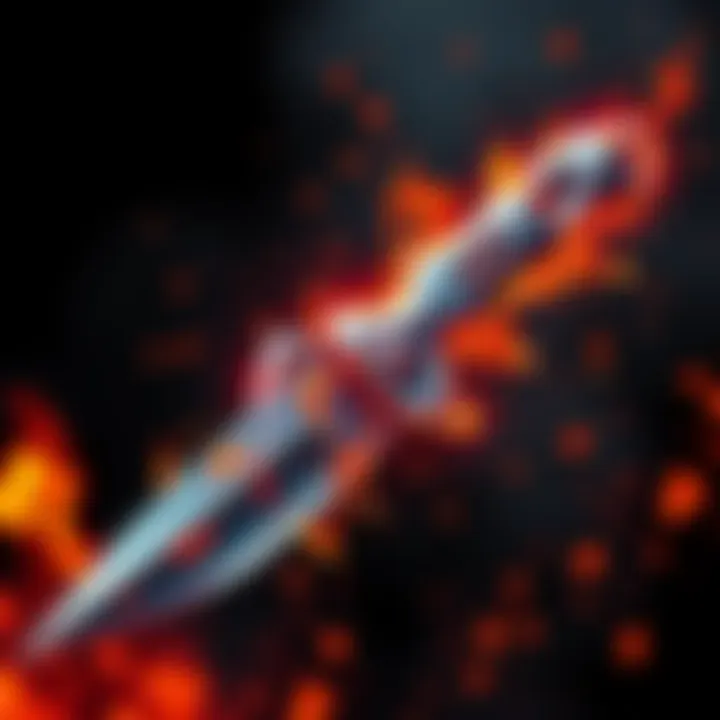 A Ceramic Dagger striking an enemy, showcasing heavy attack damage in combat.