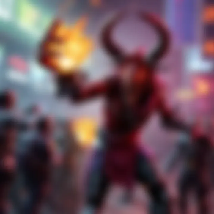 Cerberus showing enhanced damage abilities with an upset crowd of players in the background