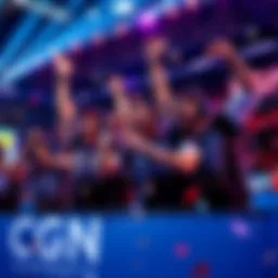CGN Esports team celebrating their 2-0 win over Natus Vincere Junior in Project Blender's Phase 2.