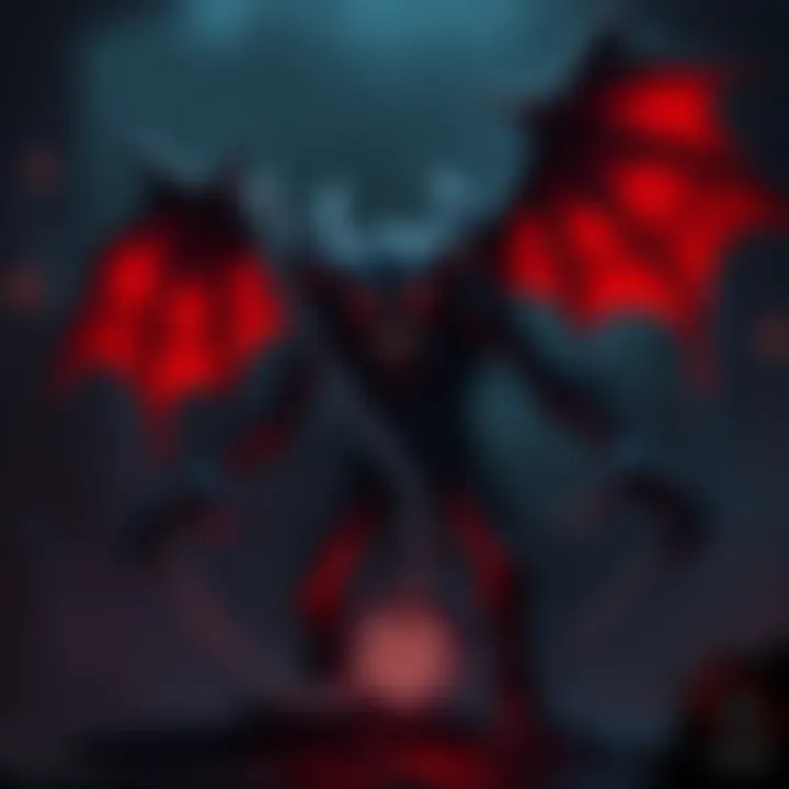 A chain devil from Pathfinder, showcasing its distinctive chains and fiendish features, standing in a darkened, eerie environment.