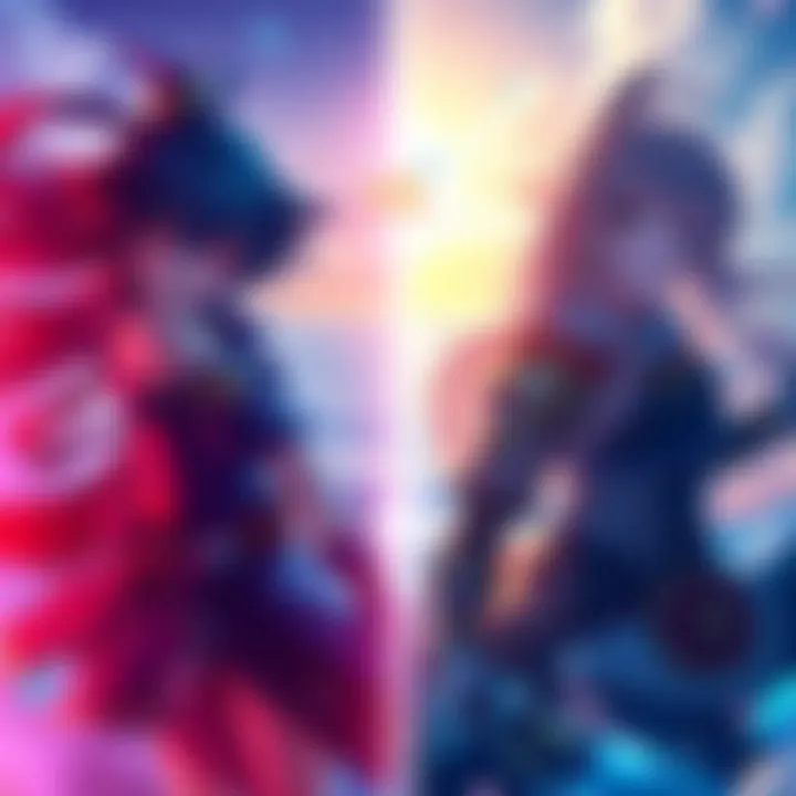 A split image showing characters from Chained Echoes on one side and Sea of Stars on the other, highlighting their distinct art styles and gameplay elements.