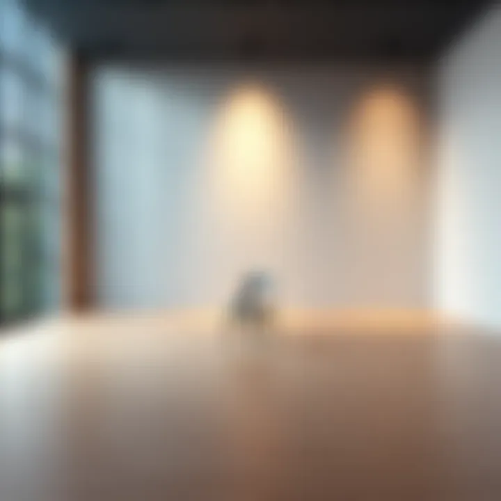 Chair in an empty room A chair placed in the center of an empty room, suggesting a recent change in position