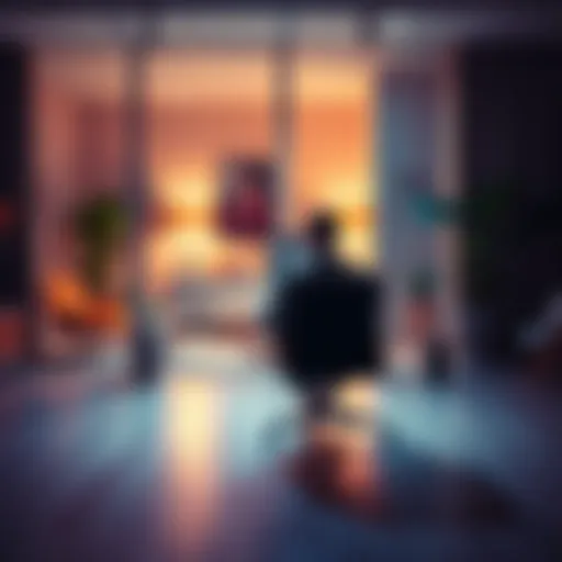 Chair Recommendations A person sitting in a chair, looking at different chair options on a laptop, with a stylish room setup in the background