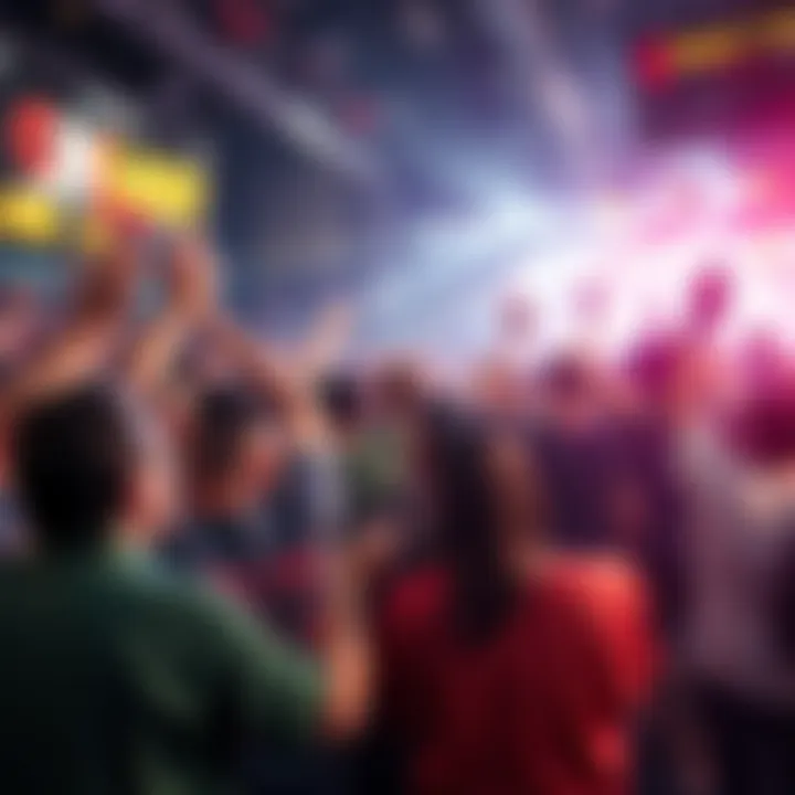 Chalked Cast vs First Touch Rivalry Fans cheering for Chalked Cast and First Touch in a lively sports debate setting