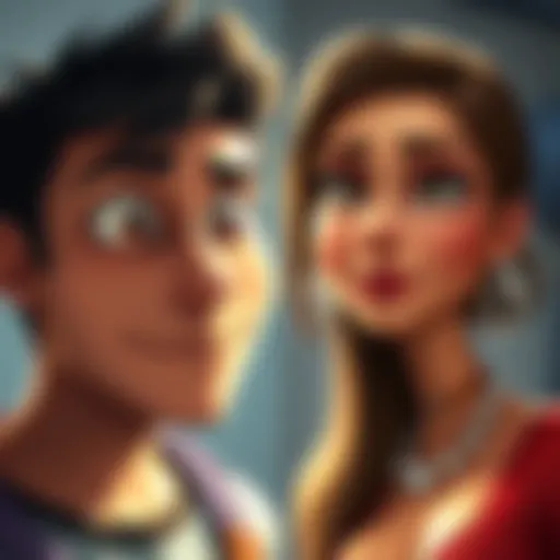 A split image showing male and female animated characters, both with exaggerated features, highlighting the difference in their design and sexualization.