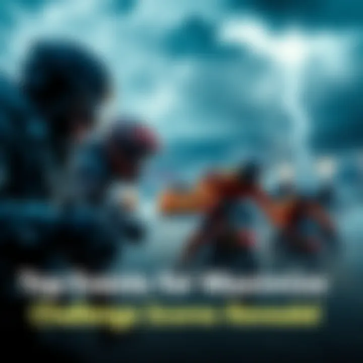 People competing in a stormy setting, focused on maximizing challenge scores