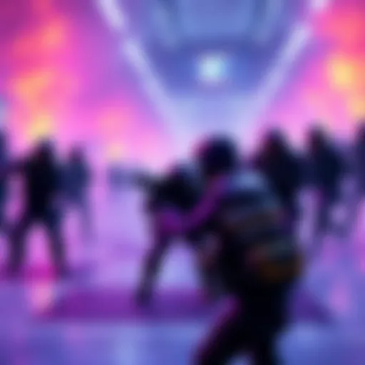 A scene showing a team in full purple kits dominating the Perimeter map while a new player struggles with a basic kit, highlighting the difficulty gap.