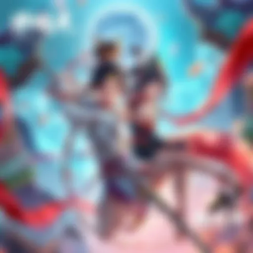 Chang'e and Hou Yi teaming up in a vibrant game scene, showcasing their abilities and synergy for greater power.