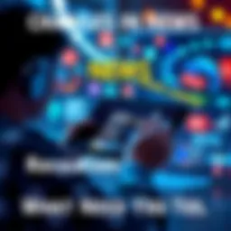 A person reading news on a tablet with various news icons around