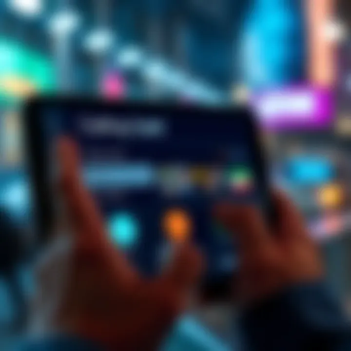 A person adjusting calling card options on their device screen