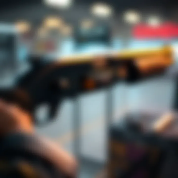 Chaos Reloader Shotgun in Focus Close-up of the Chaos Reloader shotgun showing the reload mechanism, indicating a failure to reload.