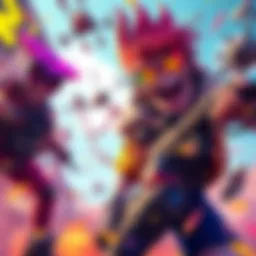 Colorful and vibrant characters engaging in fast-paced action in a game world resembling Sunset Overdrive