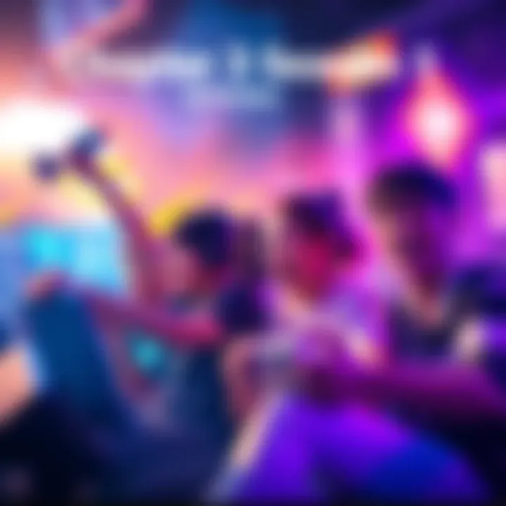 Players enjoying the vibrant and dynamic gameplay of Chapter 3 Season 1, surrounded by colorful graphics and action elements.