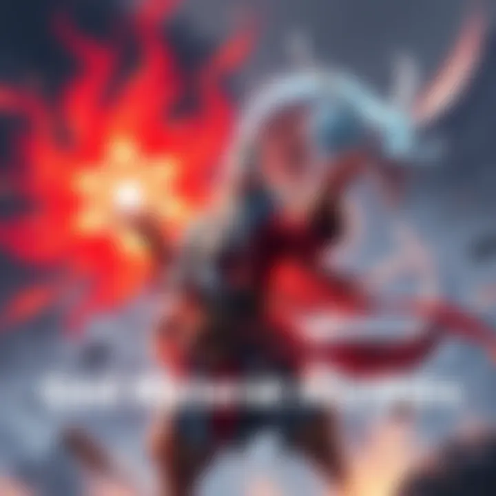 Character Abilities Inspired by Myths Illustration showing a character with Guan Yu's powerful aura and a dragon-inspired figure representing Fafnir, showcasing unique abilities