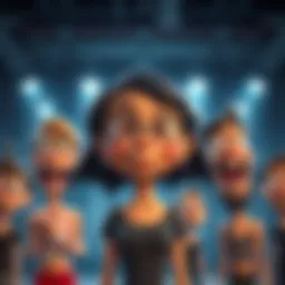 A cartoon character showing a range of goofy expressions, illustrating the changes made in the final build.