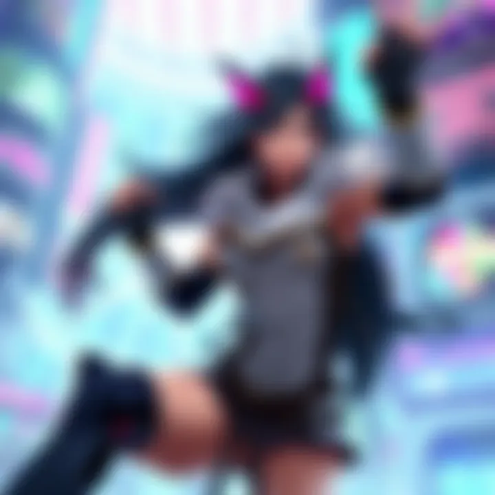 Dia, the new game character, showing off her skills in a vibrant game environment