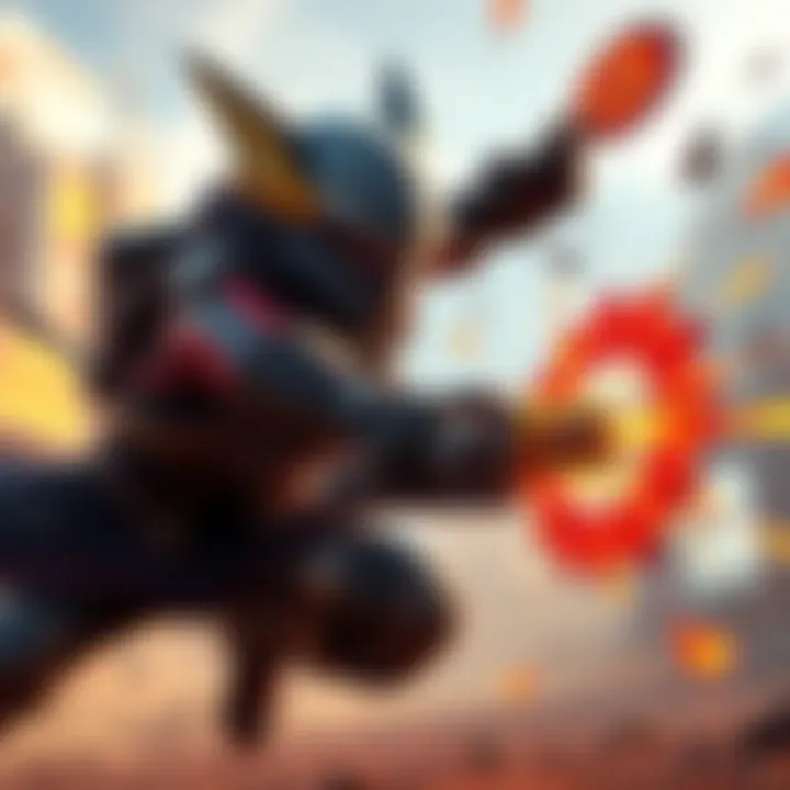 A gaming character skillfully dodging spinning buzzsaws in an intense action scene