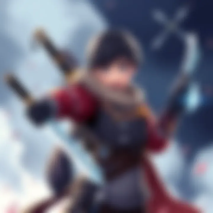 A character from 2020 holding two weapons, showcasing the ability to dual wield, with an excited expression.