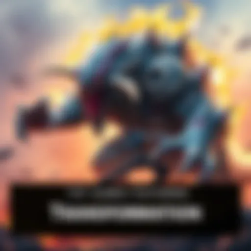 Character Transforming into a Beast A character morphs into a powerful beast in a vibrant game world, showcasing transformation abilities.