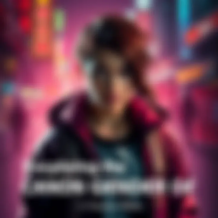 A depiction of character V, showcasing their distinct features and attire, set against a vibrant backdrop that reflects their identity.