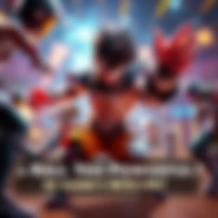 A character named Ball exhibiting powerful moves in a game setting, showing strength and skill while engaging with other players.