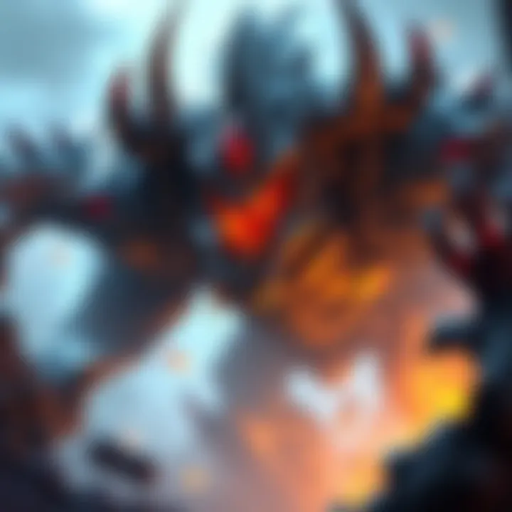 A game character transformed into a powerful boss, showcasing unique abilities and fierce appearance.