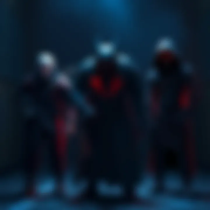 Three game killers: Krasue, Dredge, and The Unknown standing in a dark area with their unique features visible.