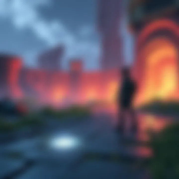 A player character stands near the last boss area, looking at a collectible item on the ground, contemplating whether to pick it up before proceeding to NG+.