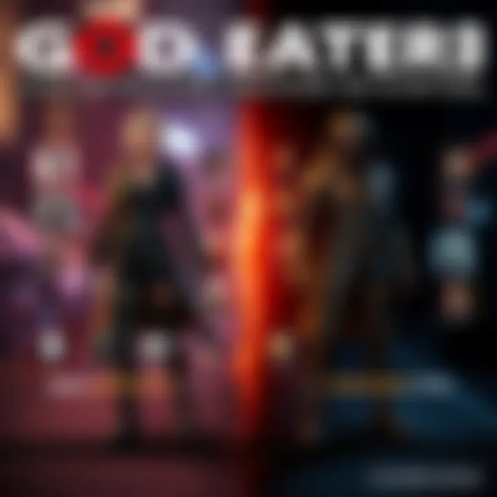 A side-by-side comparison of character customization screens from God Eater 3 and Code Vein, showcasing various design options and styles