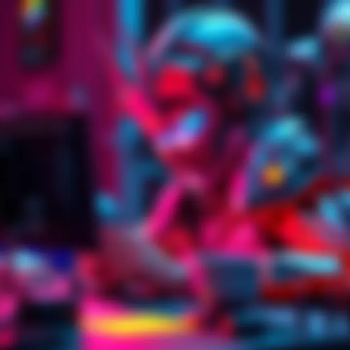 A digital artist working on character models for Mecha Break, showcasing creative designs and vibrant colors.