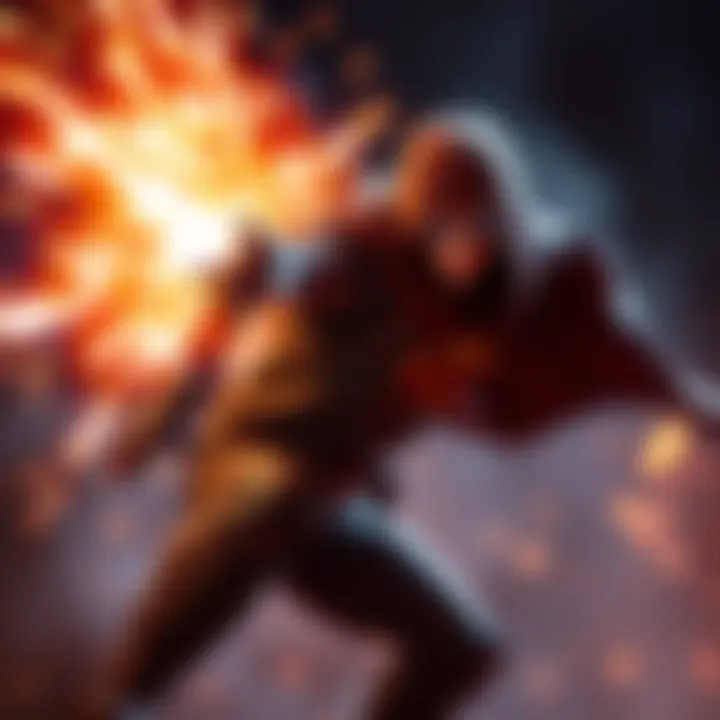 A video game character showcasing a powerful attack during a cutscene, while gameplay remains limited.