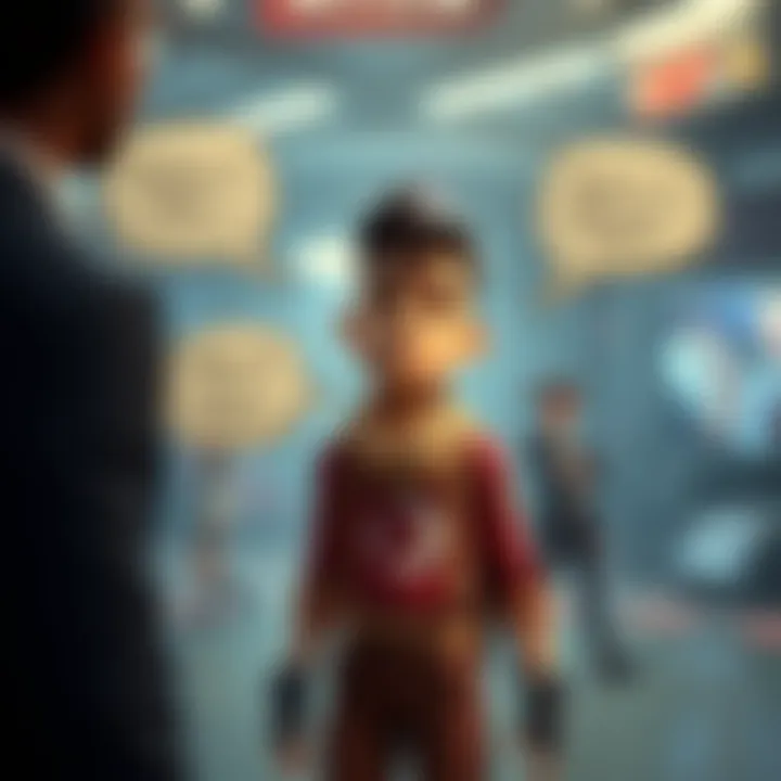 Emre, a Turkish character, stands in a gaming environment with a puzzled expression, surrounded by non-English speech bubbles.