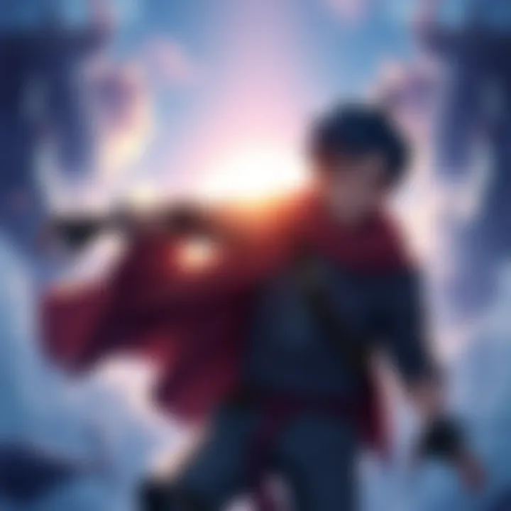 A character from Jin's Journey trying to leave the Eternal Blue Sky mission and focus on side quests, looking determined