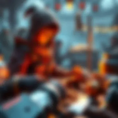 A player character engaged in farming XP with various resources in a game environment, preparing to face Hyrkanos in quests.