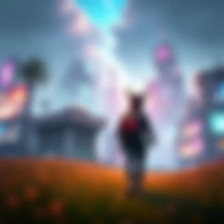 A mysterious character trails behind a player in a colorful game world, raising questions about their presence and purpose.