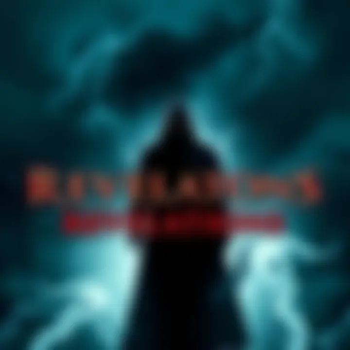 Character from Revelations A mysterious figure with a dark cloak and glowing eyes, standing against a stormy backdrop, symbolizing intrigue and suspense in the story.