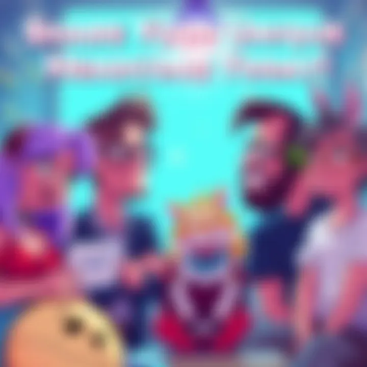 A diverse group of fictional characters sharing their quirky traits and habits in a vibrant setting