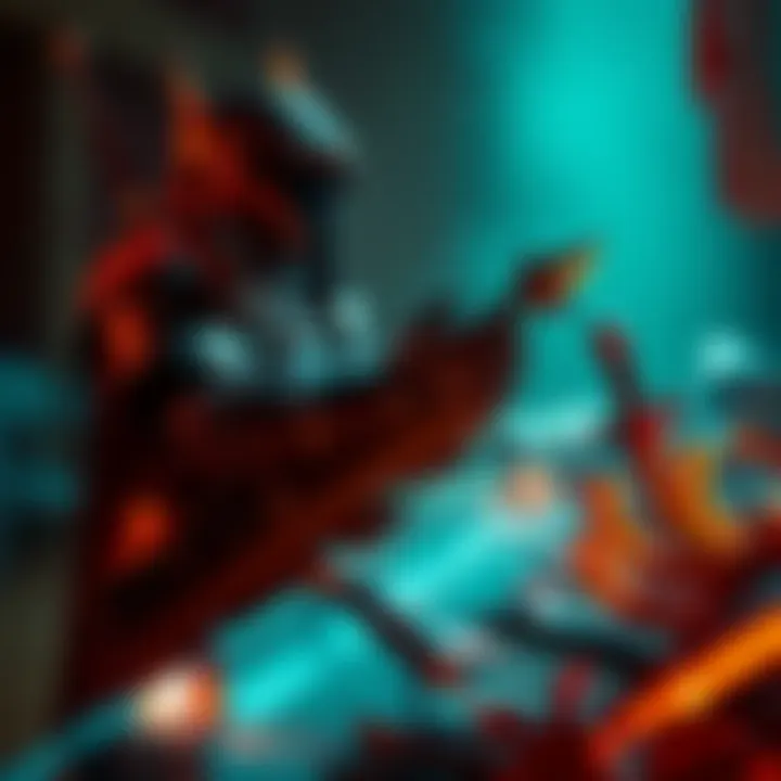 Player character sorting through various weapons and armor before expansion release