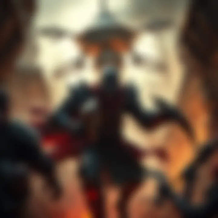 Character in Action A gaming character battling in a toxic environment during Cataclysm