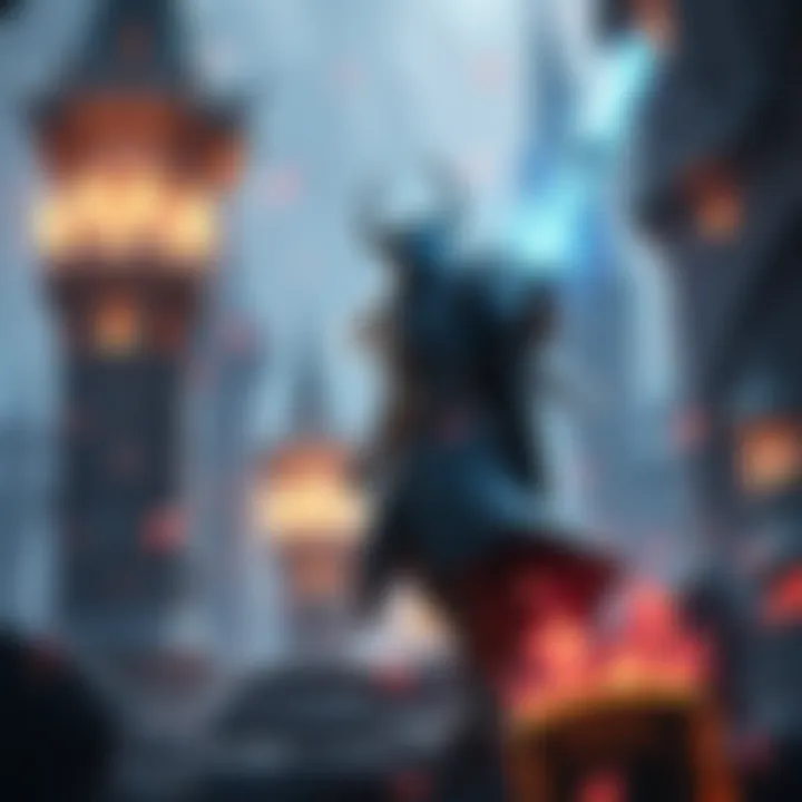 A character gaining experience points in a fantasy setting of Spider Nest Castle, surrounded by visual effects of power and progress.